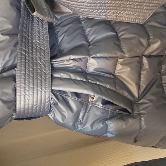 Venus long Metallic Puffer Coat Slate blue/grey - Picture 7 of 8